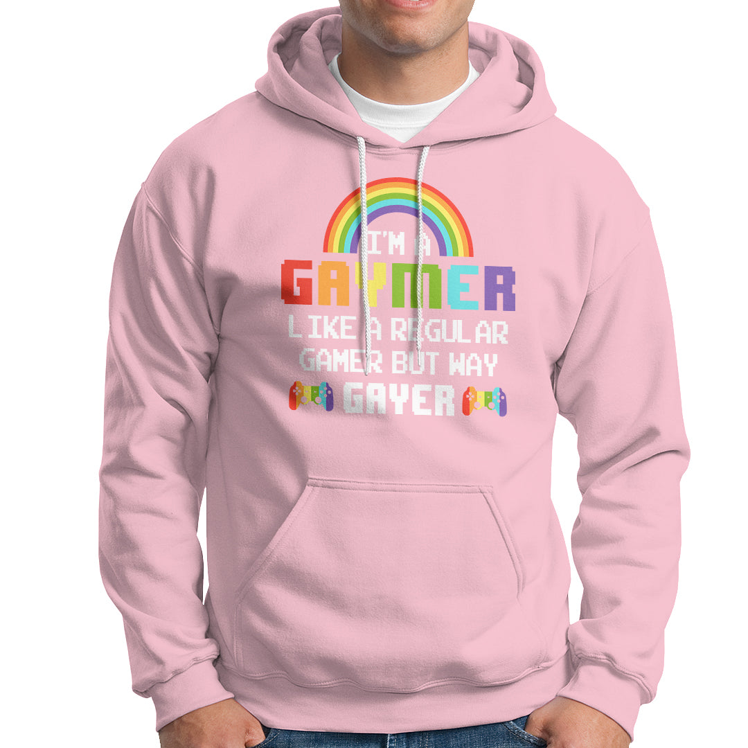 Gaymer Like A Regular Gamer But Way Gayer LGBT Rainbow Gaming Hoodie - Wonder Print Shop