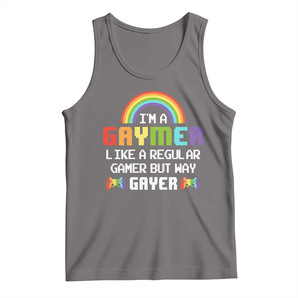 Gaymer Like A Regular Gamer But Way Gayer LGBT Rainbow Gaming Tank Top