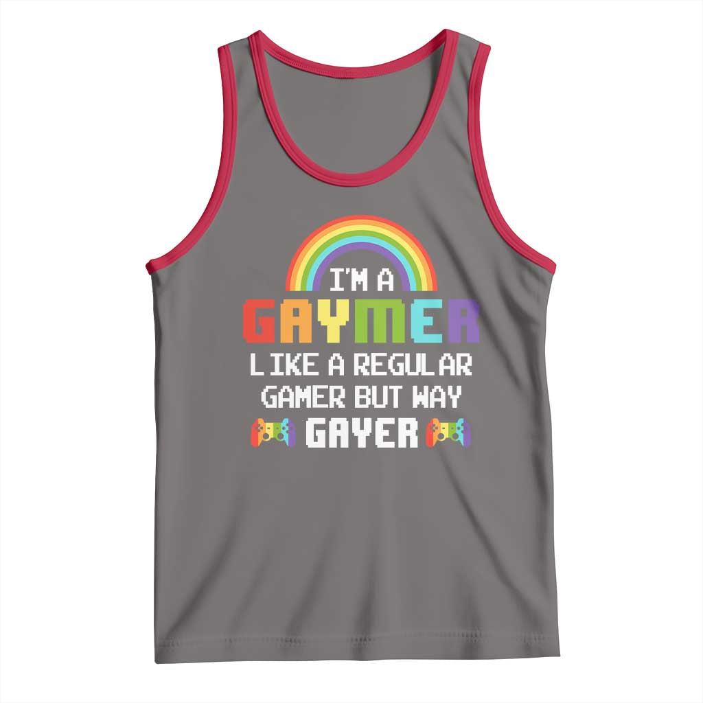 Gaymer Like A Regular Gamer But Way Gayer LGBT Rainbow Gaming Tank Top