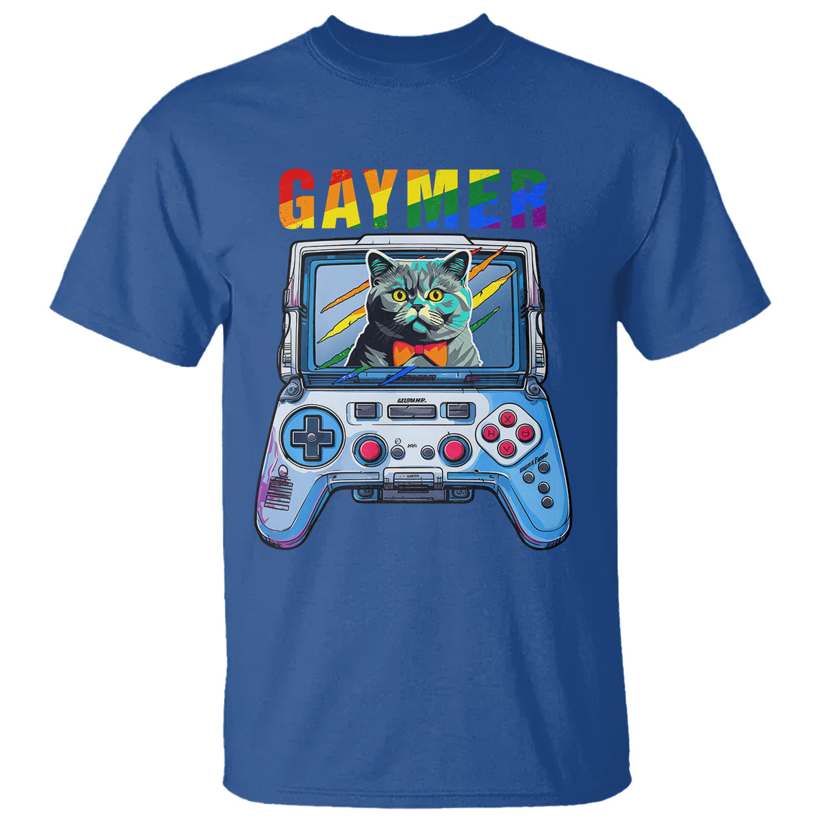 Gaymer Cat LGBT Gay Pride Rainbow Video Game T Shirt - Wonder Print Shop