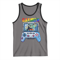 Gaymer Cat LGBT Gay Pride Rainbow Video Game Tank Top