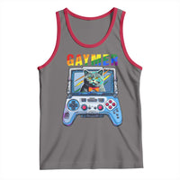Gaymer Cat LGBT Gay Pride Rainbow Video Game Tank Top