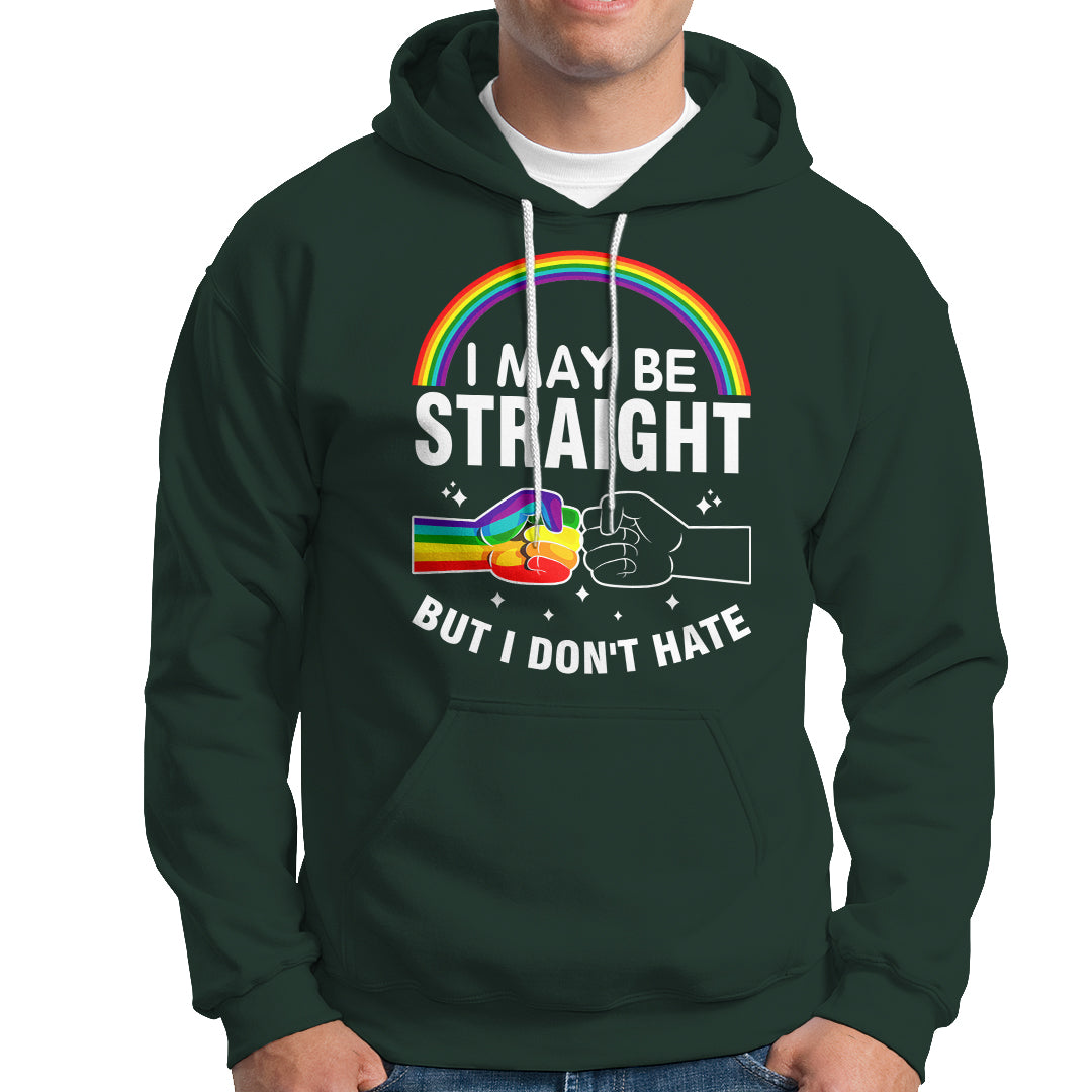 I May Be Straight But I Don't Hate LGBT Pride Hoodie - Wonder Print Shop
