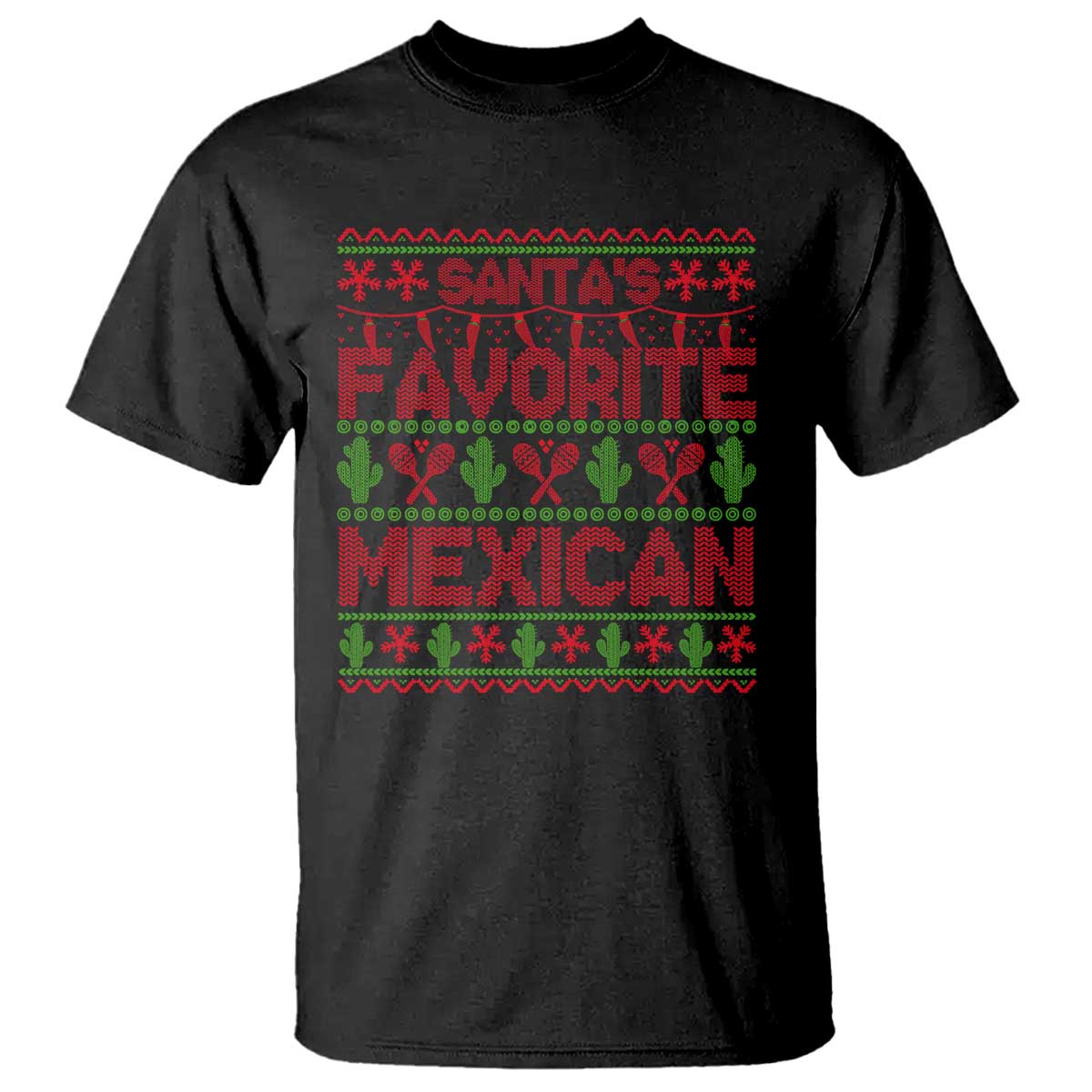 Funny Mexico Xmas T Shirt Santa' Favorite Mexican - Wonder Print Shop