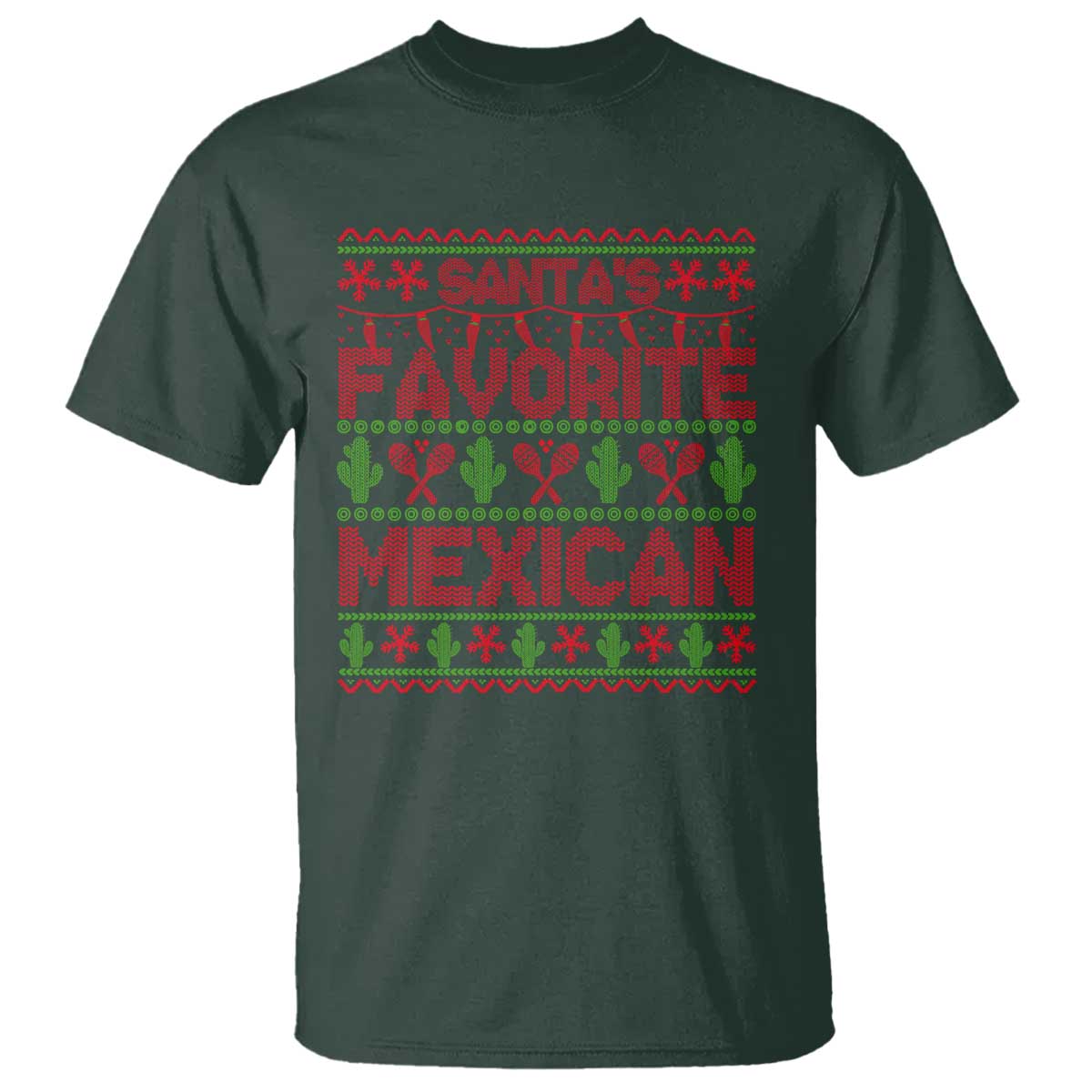 Funny Mexico Xmas T Shirt Santa' Favorite Mexican - Wonder Print Shop