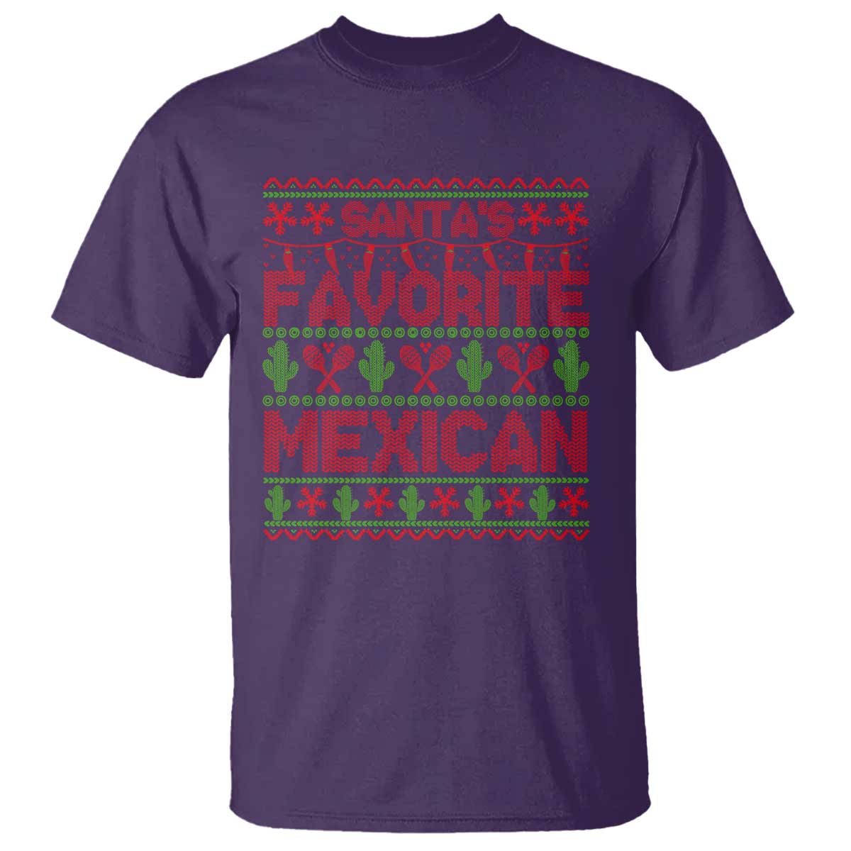 Funny Mexico Xmas T Shirt Santa' Favorite Mexican - Wonder Print Shop