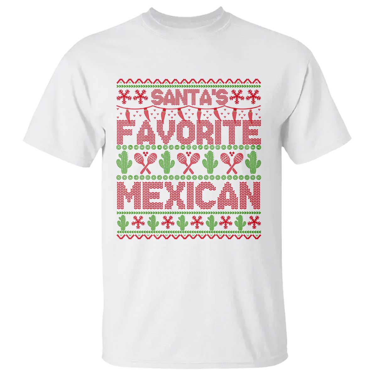 Funny Mexico Xmas T Shirt Santa' Favorite Mexican - Wonder Print Shop