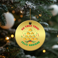 Funny Mexico Xmas Christmas Ornament Oh Taco Tree Tacos Lover - Wonder Print Shop
