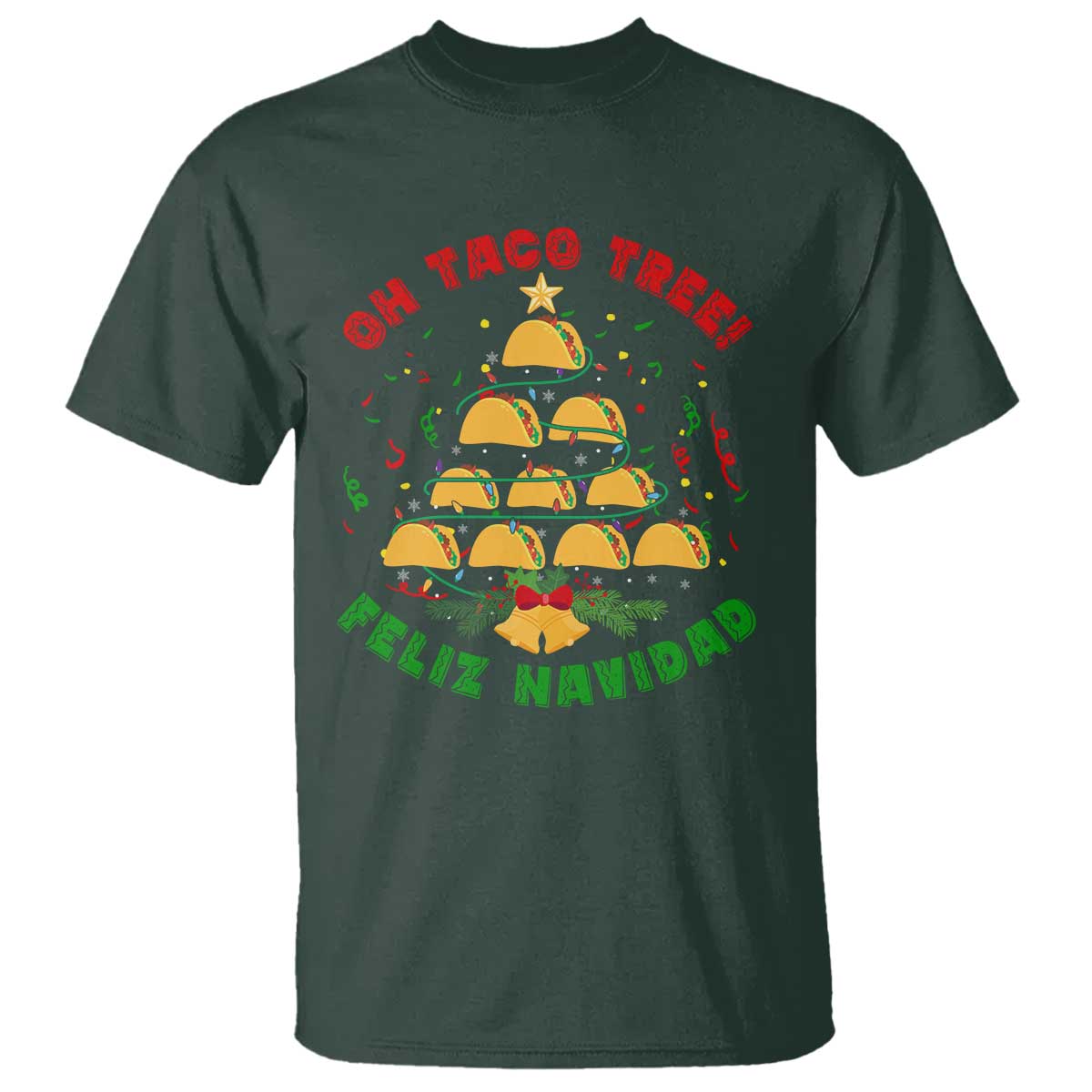 Funny Mexico Xmas T Shirt Oh Taco Tree Tacos Lover - Wonder Print Shop