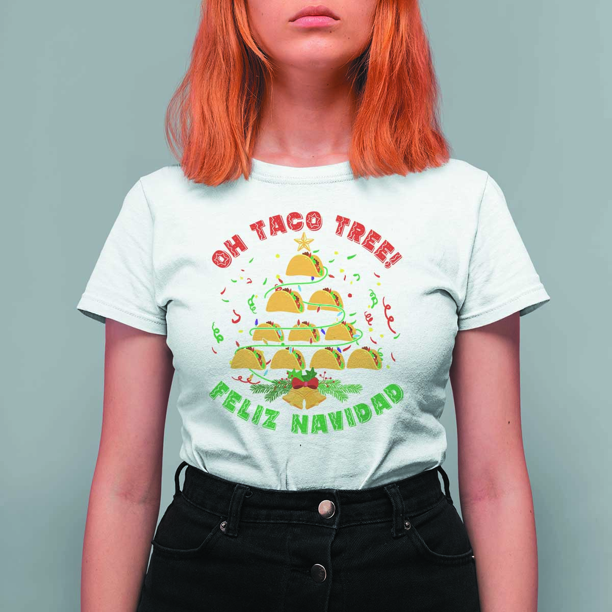 Funny Mexico Xmas T Shirt For Women Oh Taco Tree Tacos Lover - Wonder Print Shop