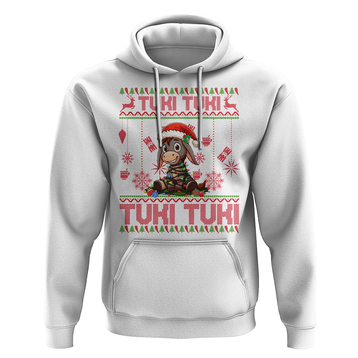 Funny Mexico Xmas Hoodie Tuki Tuki Burrito Cute Donkey Feliz Navidad