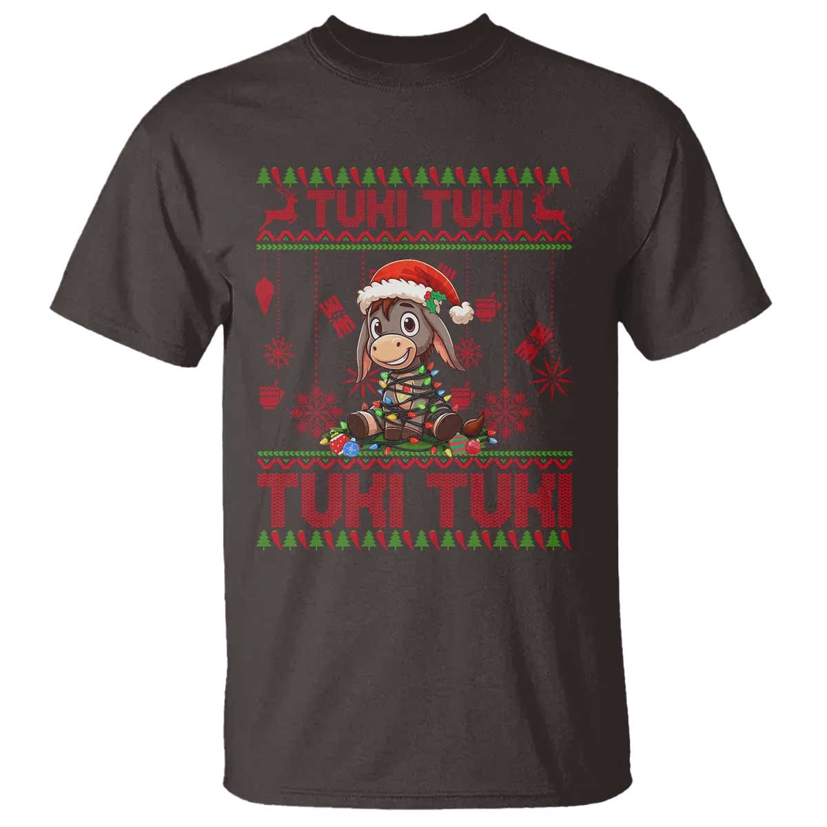 Funny Mexico Xmas T Shirt Tuki Tuki Burrito Cute Donkey Feliz Navidad - Wonder Print Shop