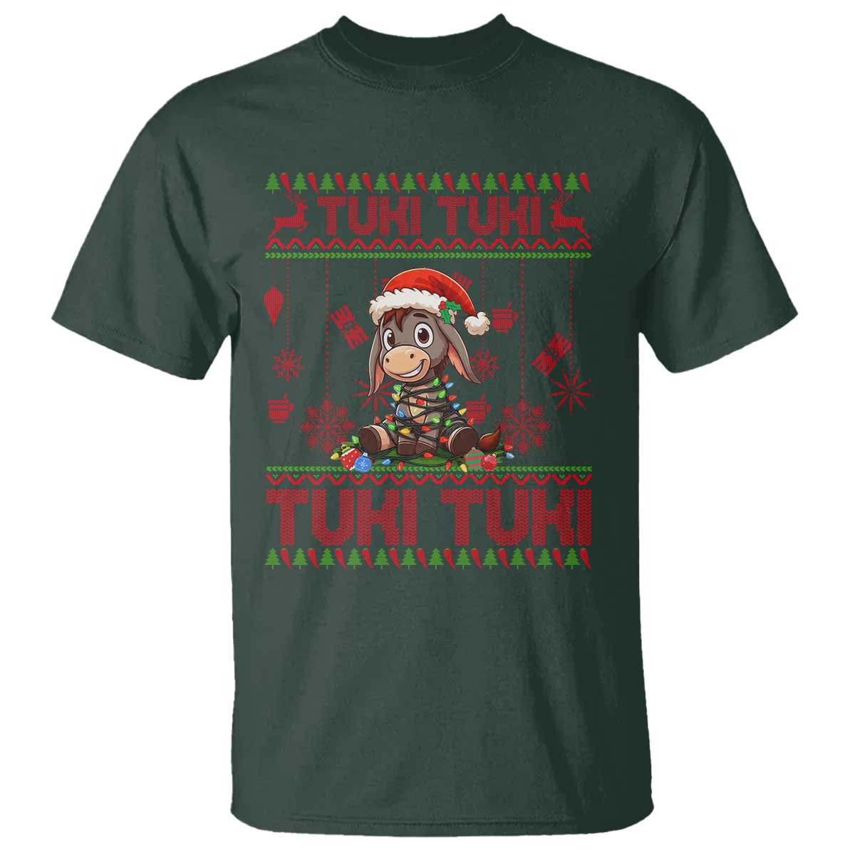 Funny Mexico Xmas T Shirt Tuki Tuki Burrito Cute Donkey Feliz Navidad - Wonder Print Shop