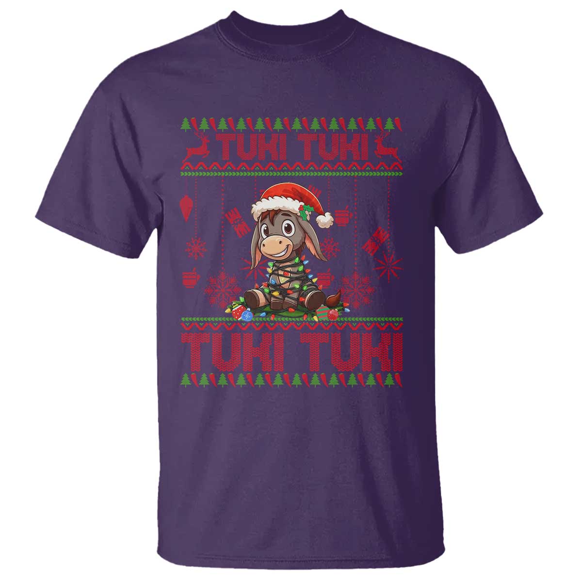 Funny Mexico Xmas T Shirt Tuki Tuki Burrito Cute Donkey Feliz Navidad - Wonder Print Shop