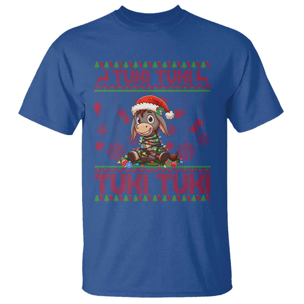 Funny Mexico Xmas T Shirt Tuki Tuki Burrito Cute Donkey Feliz Navidad - Wonder Print Shop