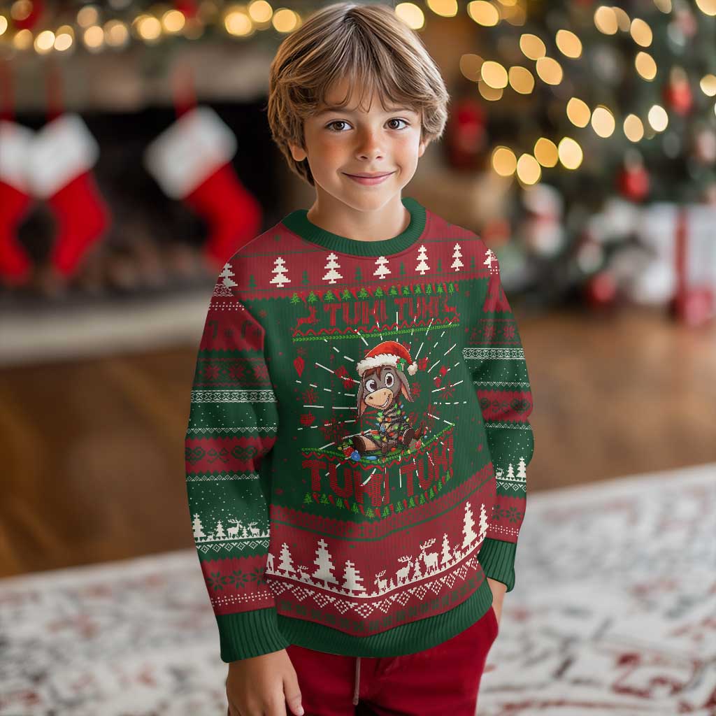 Funny Mexico Xmas Ugly Christmas Sweater Tuki Tuki Burrito Cute Donkey Feliz Navidad - Wonder Print Shop