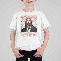 Funny Mexico Xmas T Shirt For Kid Llega Navidad Y Yo Sin Ti Mexican Pop Star - Wonder Print Shop