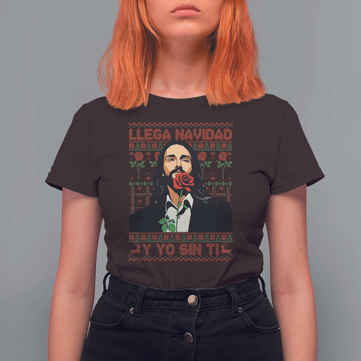 Funny Mexico Xmas T Shirt For Women Llega Navidad Y Yo Sin Ti Mexican Pop Star - Wonder Print Shop