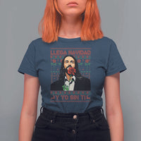 Funny Mexico Xmas T Shirt For Women Llega Navidad Y Yo Sin Ti Mexican Pop Star - Wonder Print Shop