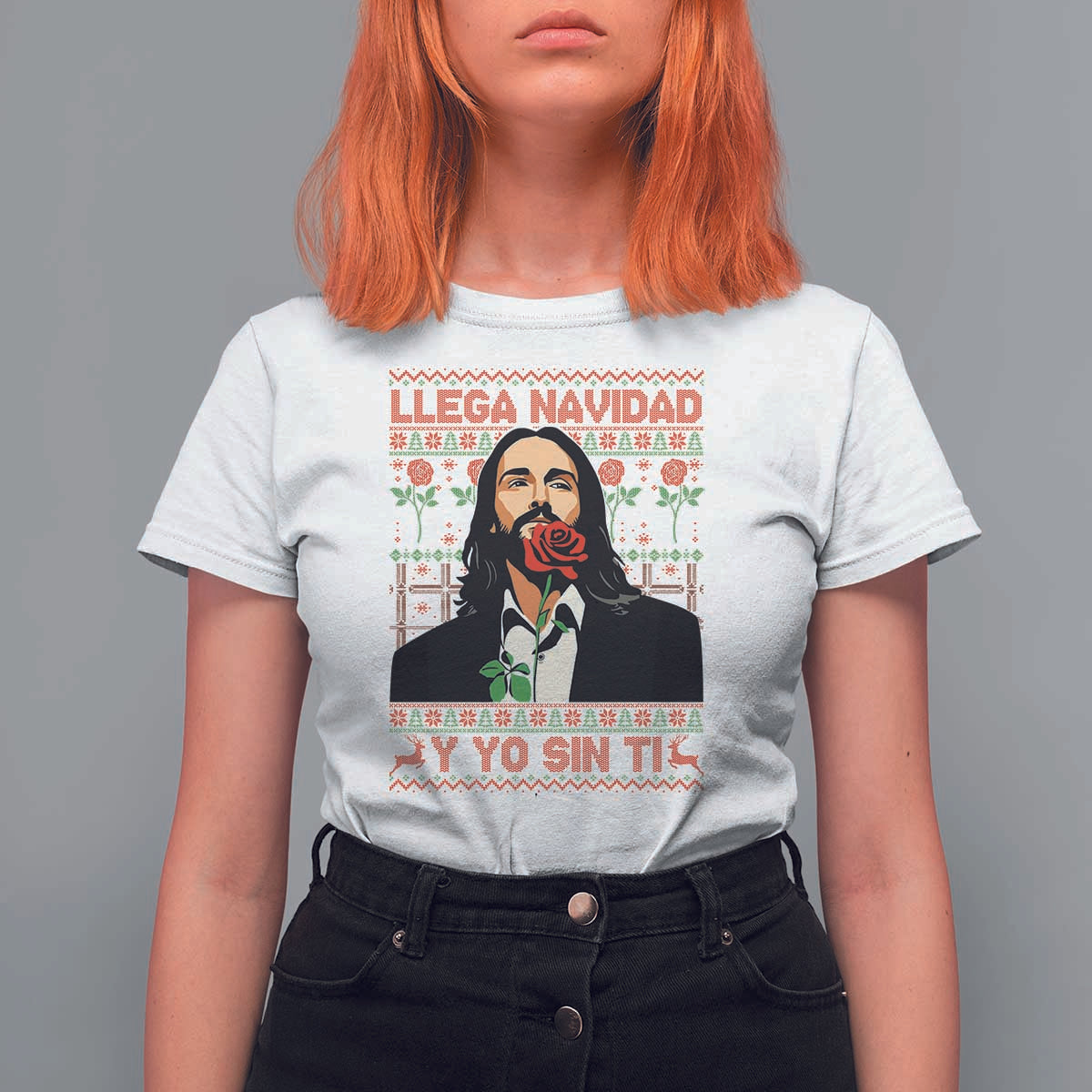 Funny Mexico Xmas T Shirt For Women Llega Navidad Y Yo Sin Ti Mexican Pop Star - Wonder Print Shop