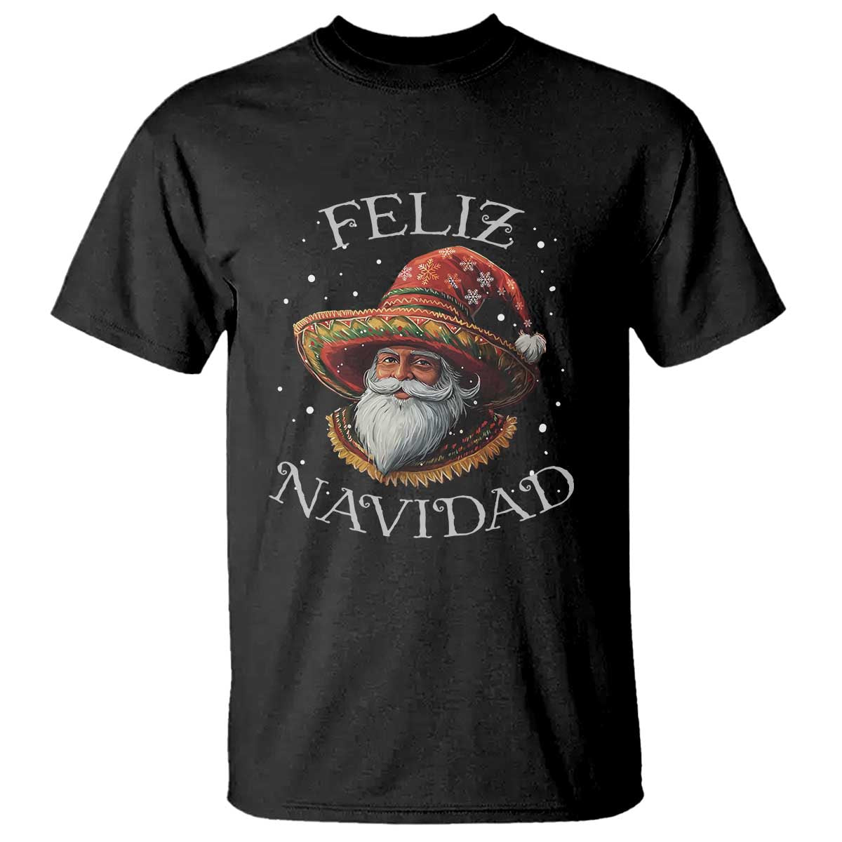 Funny Mexico Xmas T Shirt Santa Sombrero Feliz Navidad - Wonder Print Shop