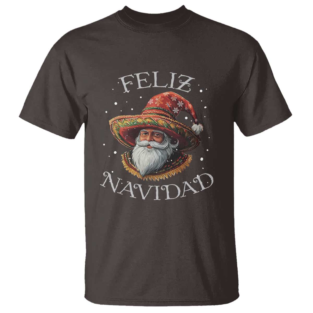 Funny Mexico Xmas T Shirt Santa Sombrero Feliz Navidad - Wonder Print Shop