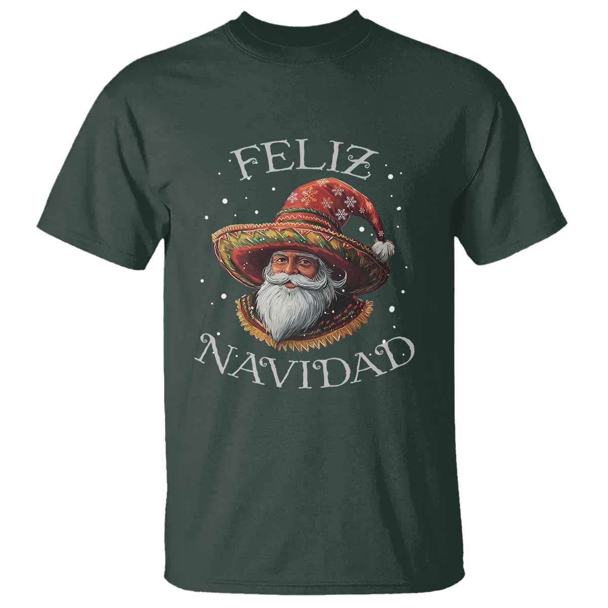 Funny Mexico Xmas T Shirt Santa Sombrero Feliz Navidad - Wonder Print Shop