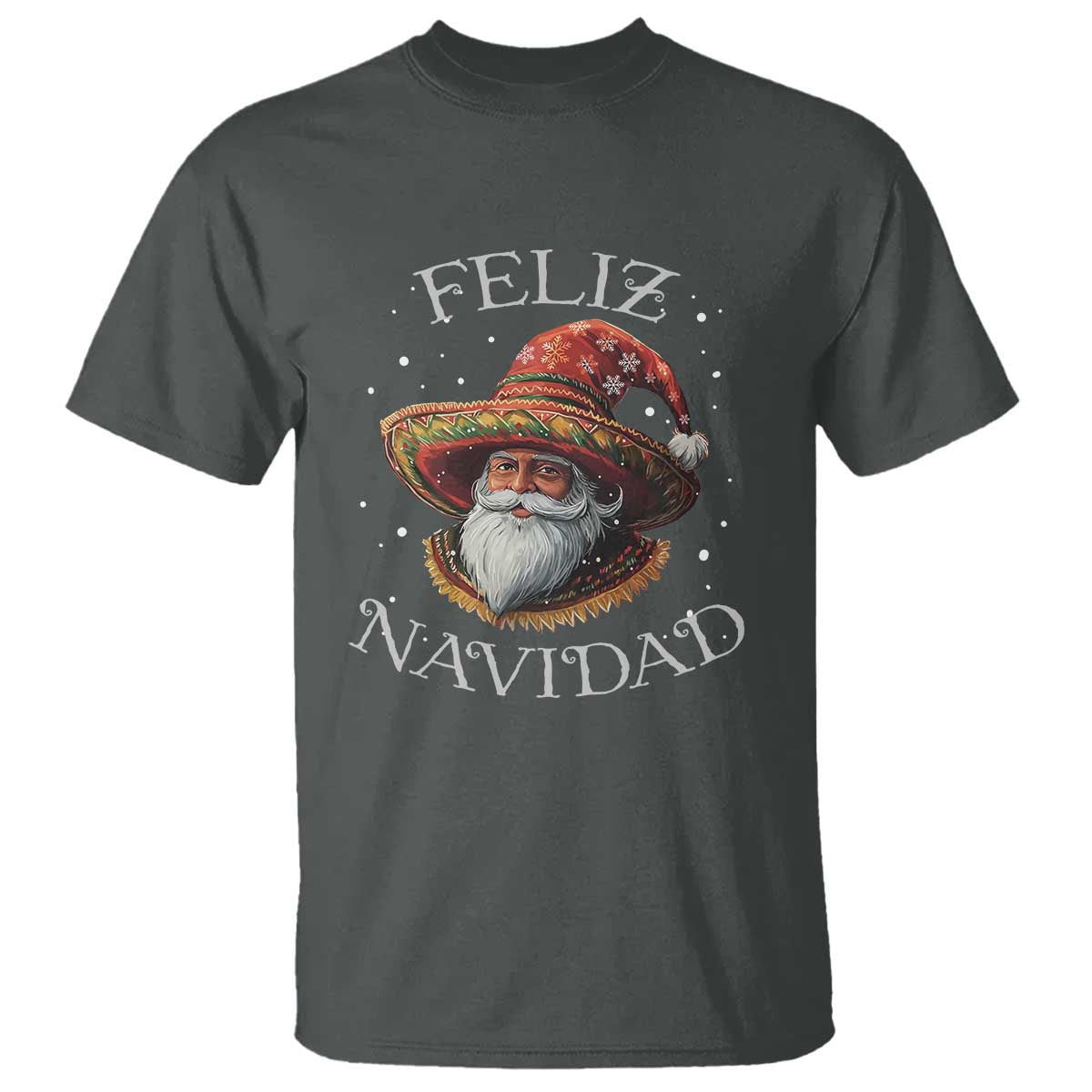 Funny Mexico Xmas T Shirt Santa Sombrero Feliz Navidad - Wonder Print Shop