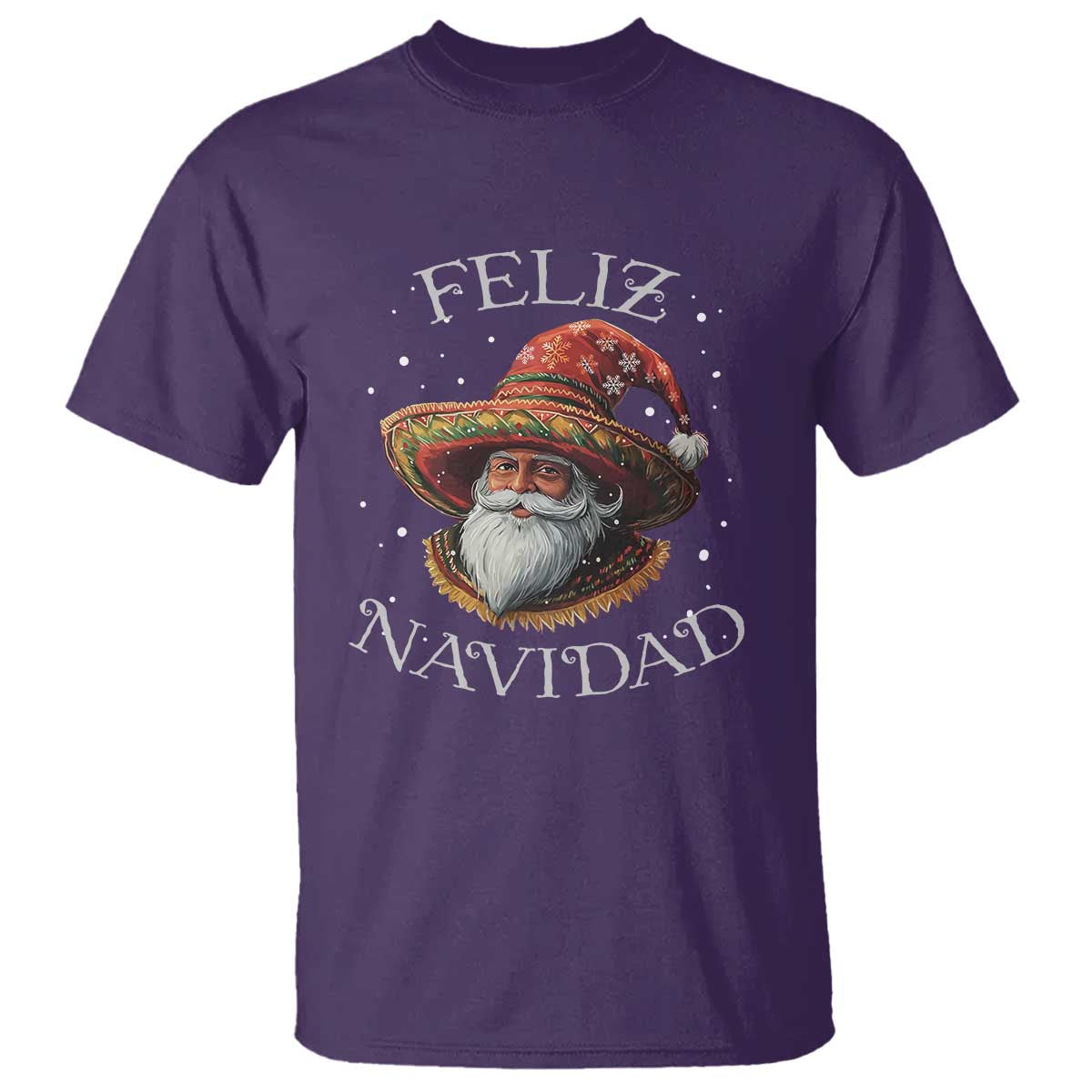Funny Mexico Xmas T Shirt Santa Sombrero Feliz Navidad - Wonder Print Shop