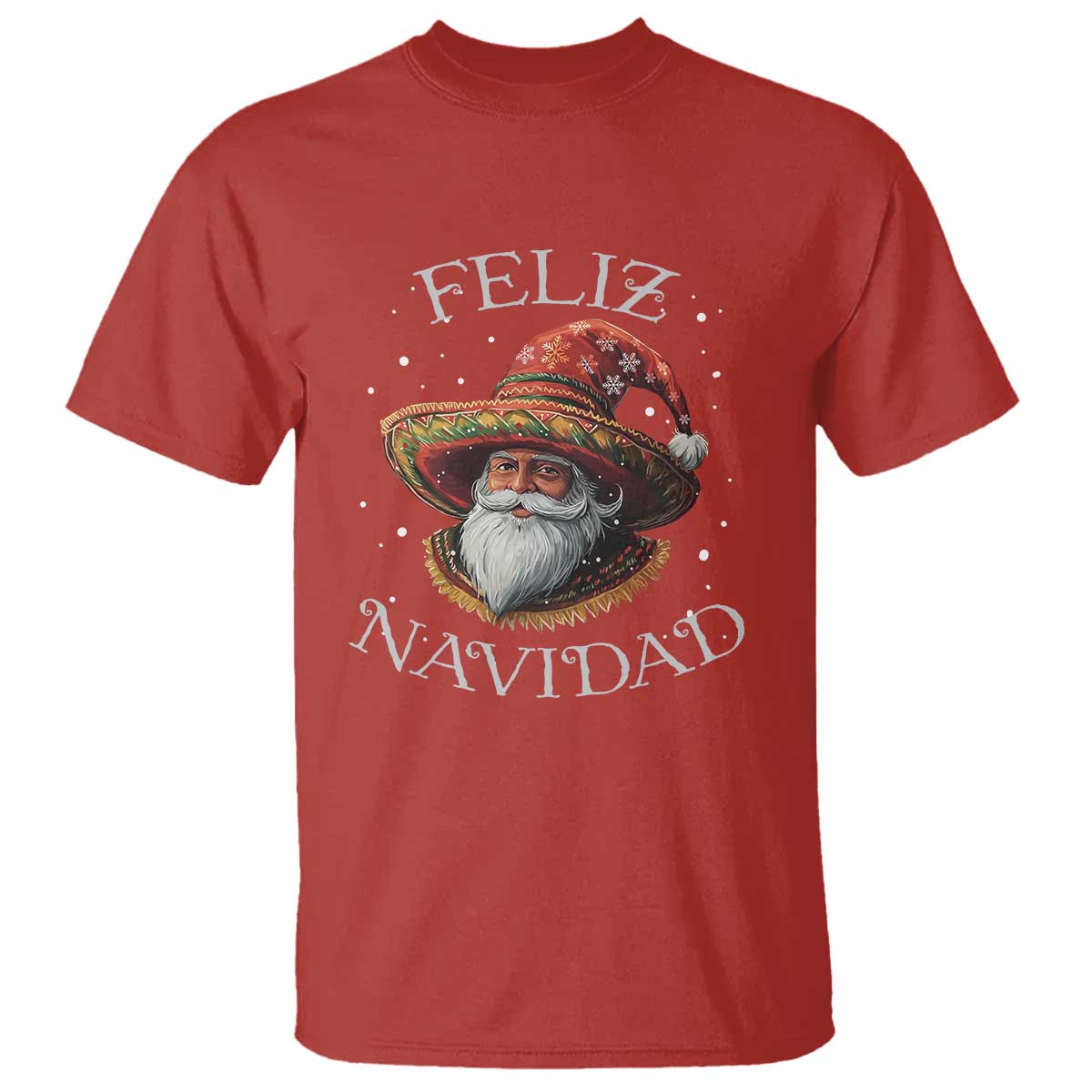 Funny Mexico Xmas T Shirt Santa Sombrero Feliz Navidad - Wonder Print Shop