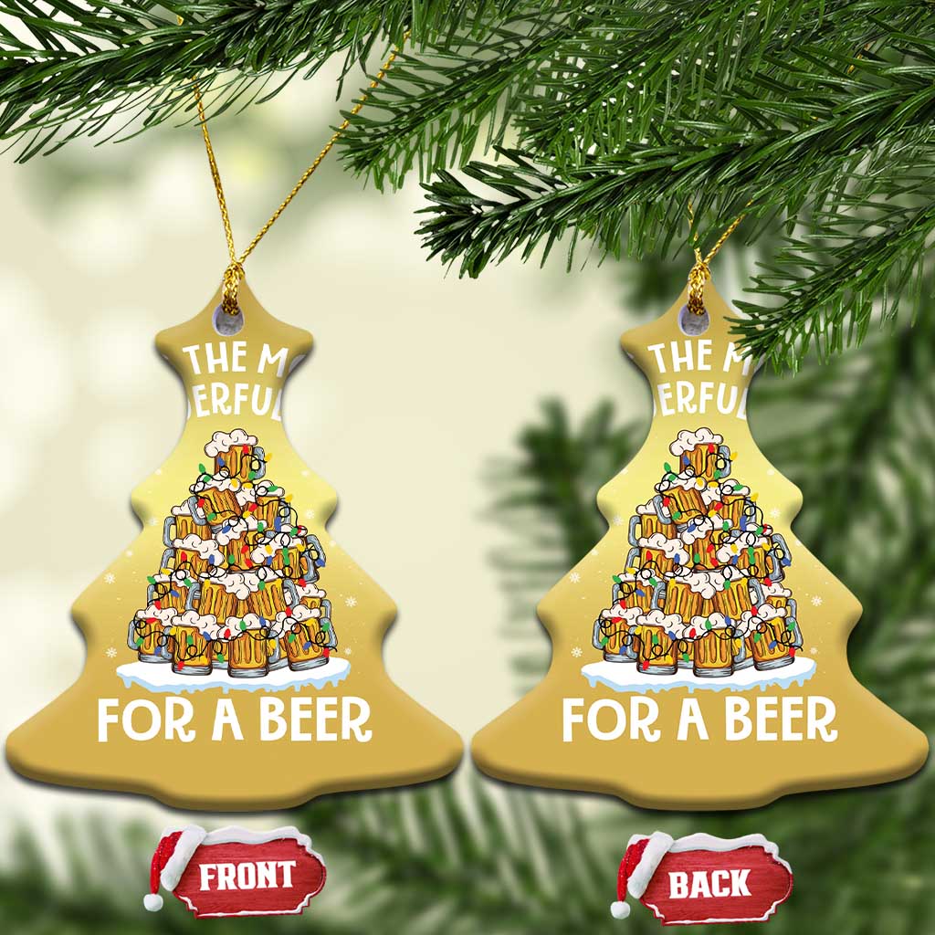 Funny Beer Christmas Tree Christmas Ornament It's the Most Wonderful Time For A Beer - Wonder Print Shop