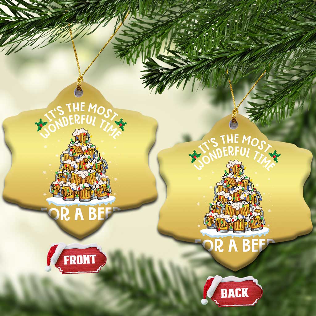 Funny Beer Christmas Tree Christmas Ornament It's the Most Wonderful Time For A Beer - Wonder Print Shop