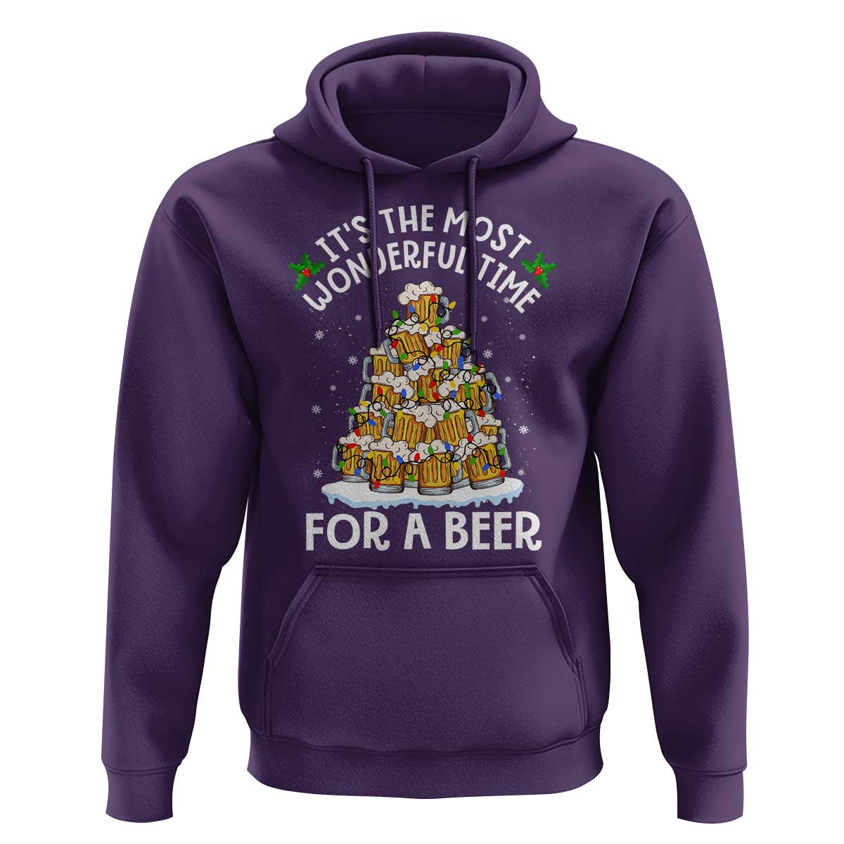 Funny Beer Christmas Tree Hoodie It's the Most Wonderful Time For A Beer