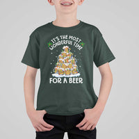 Funny Beer Christmas Tree T Shirt For Kid It's the Most Wonderful Time For A Beer - Wonder Print Shop