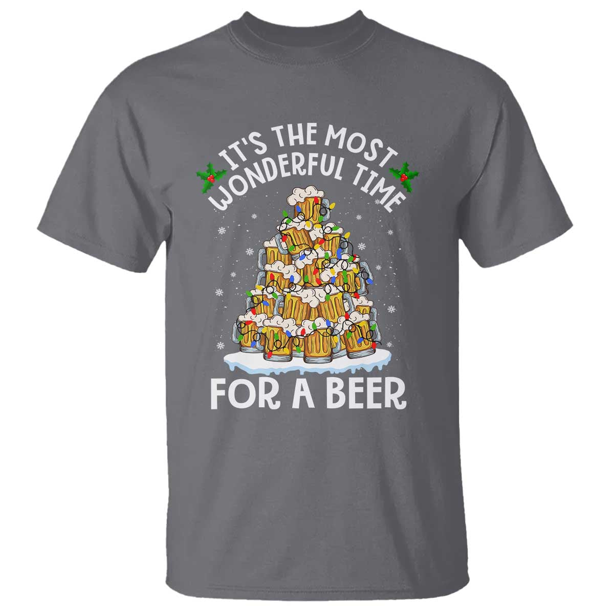 Funny Beer Christmas Tree T Shirt It's the Most Wonderful Time For A Beer - Wonder Print Shop