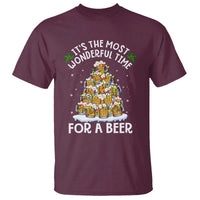 Funny Beer Christmas Tree T Shirt It's the Most Wonderful Time For A Beer - Wonder Print Shop