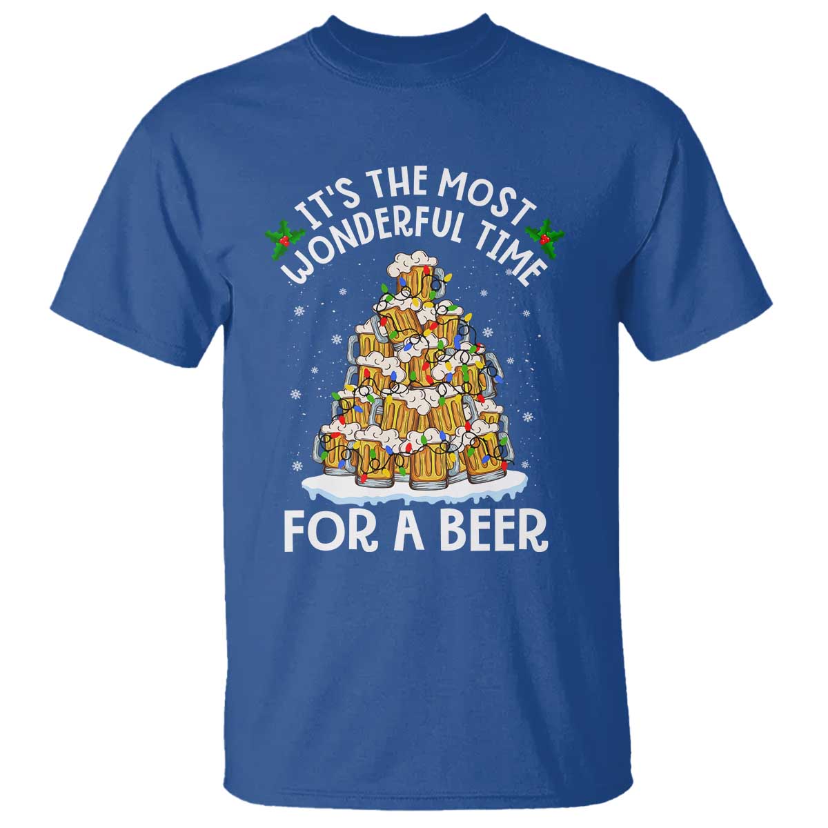 Funny Beer Christmas Tree T Shirt It's the Most Wonderful Time For A Beer - Wonder Print Shop