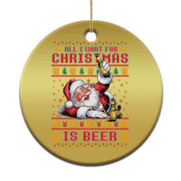 Funny Christmas Beer Christmas Ornament It's the Most Wonderful Time For A Beer - Wonder Print Shop