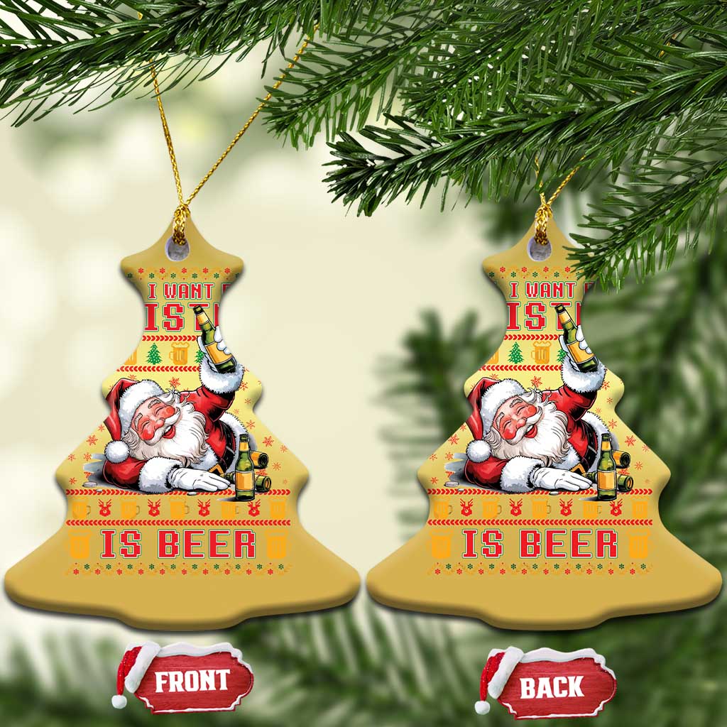 Funny Christmas Beer Christmas Ornament It's the Most Wonderful Time For A Beer - Wonder Print Shop
