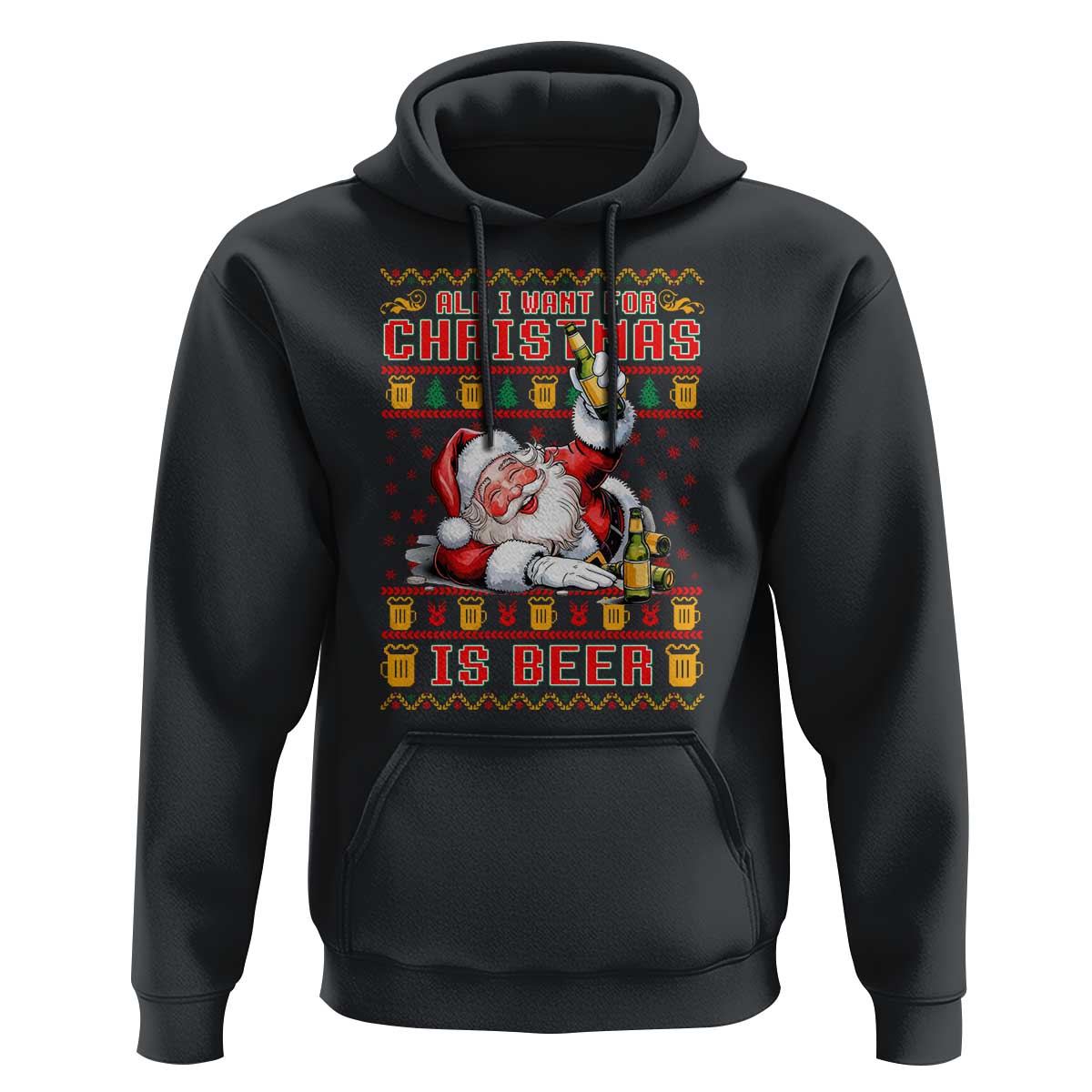 Funny Christmas Beer Hoodie It's the Most Wonderful Time For A Beer