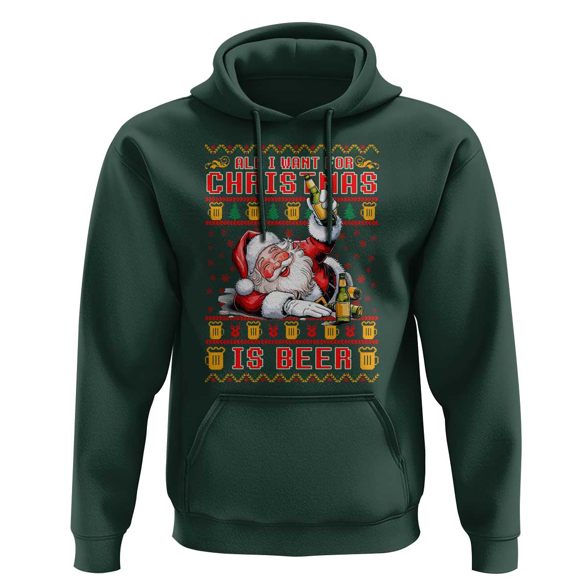 Funny Christmas Beer Hoodie It's the Most Wonderful Time For A Beer