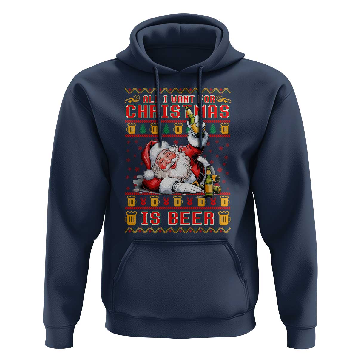 Funny Christmas Beer Hoodie It's the Most Wonderful Time For A Beer