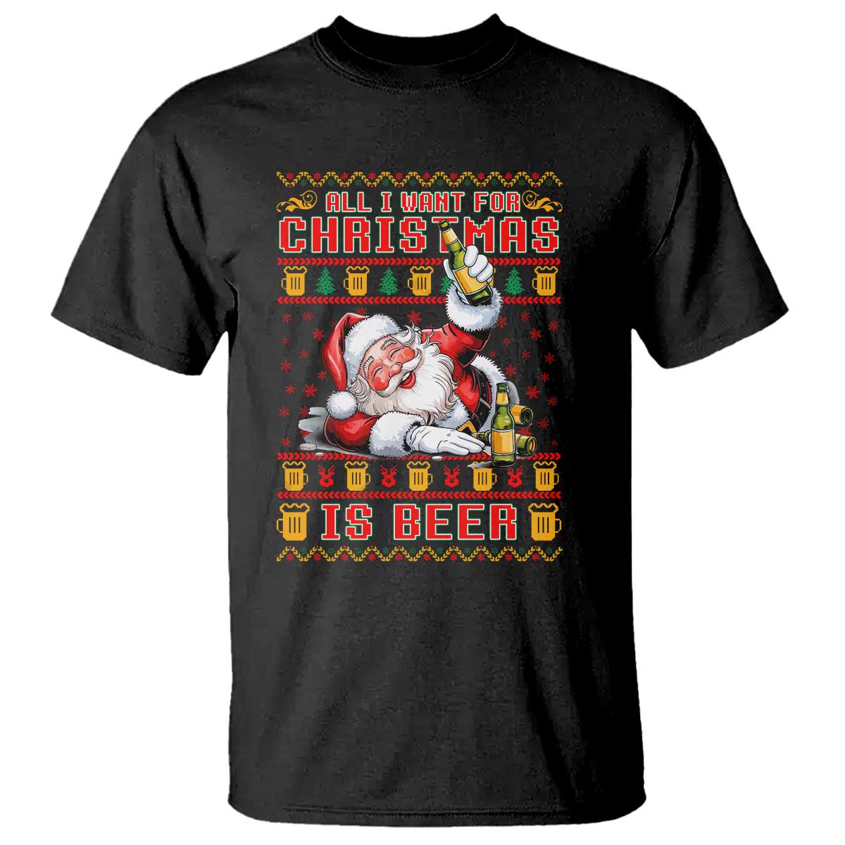 Funny Christmas Beer T Shirt It's the Most Wonderful Time For A Beer - Wonder Print Shop