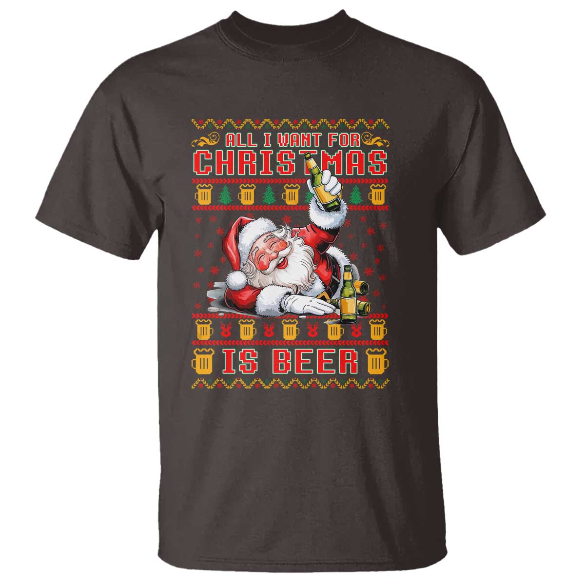 Funny Christmas Beer T Shirt It's the Most Wonderful Time For A Beer - Wonder Print Shop