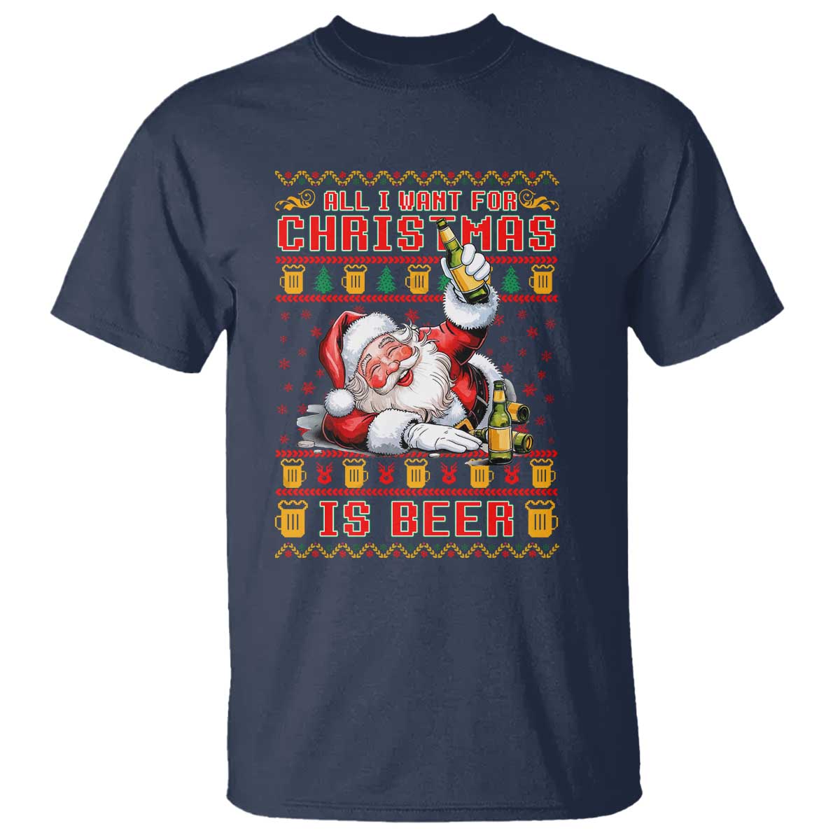 Funny Christmas Beer T Shirt It's the Most Wonderful Time For A Beer - Wonder Print Shop