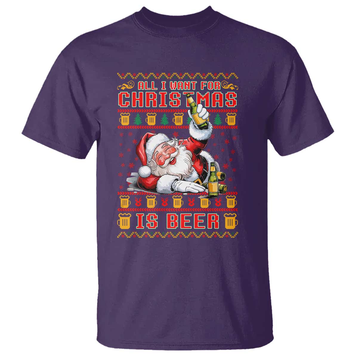 Funny Christmas Beer T Shirt It's the Most Wonderful Time For A Beer - Wonder Print Shop