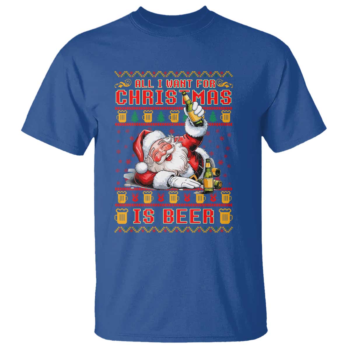 Funny Christmas Beer T Shirt It's the Most Wonderful Time For A Beer - Wonder Print Shop