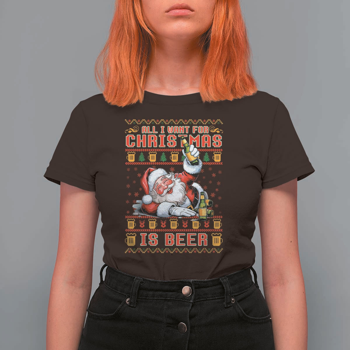 Funny Christmas Beer T Shirt For Women It's the Most Wonderful Time For A Beer - Wonder Print Shop