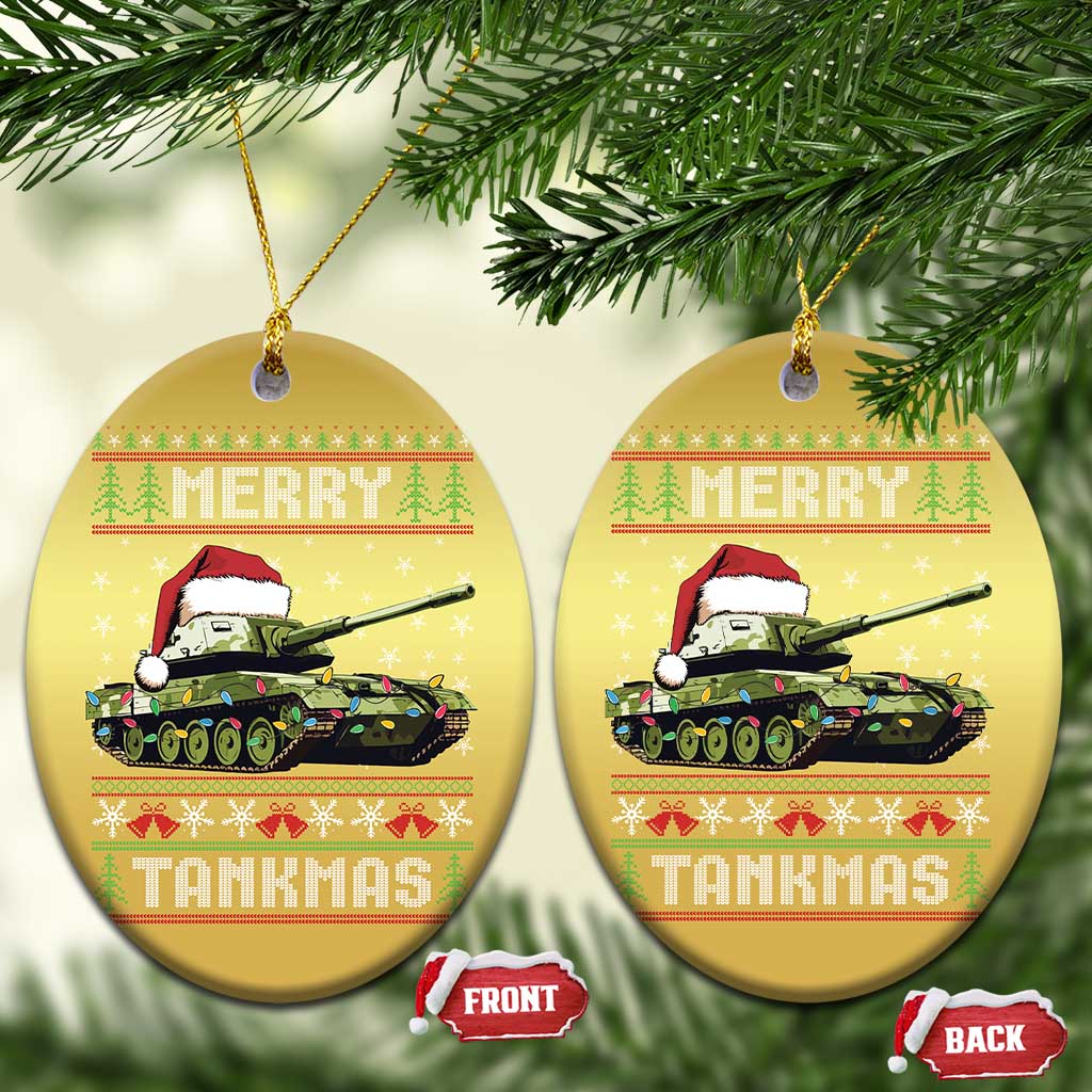 Funny Xmas Veteran Christmas Ornament Merry Tankmas Tank Military Army - Wonder Print Shop