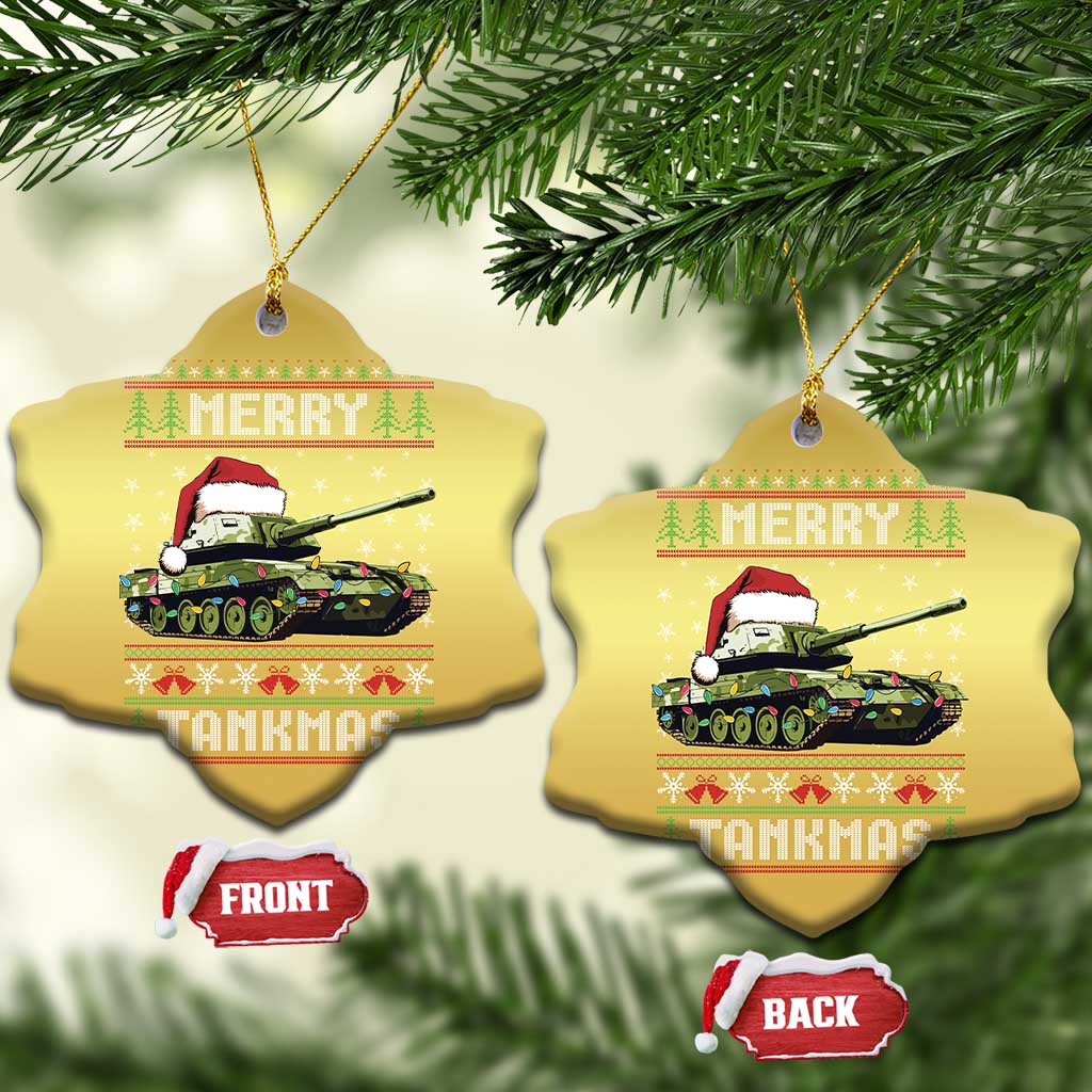 Funny Xmas Veteran Christmas Ornament Merry Tankmas Tank Military Army - Wonder Print Shop